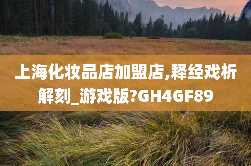 上海化妆品店加盟店,释经戏析解刻_游戏版?GH4GF89