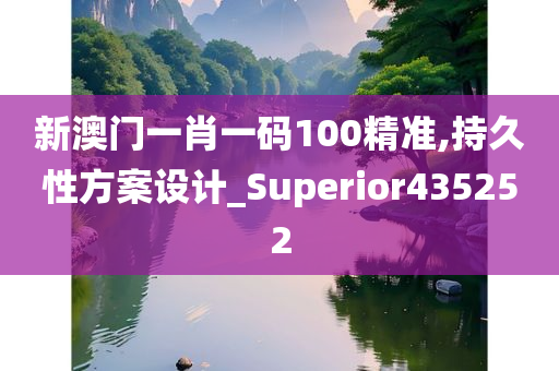 新澳门一肖一码100精准,持久性方案设计_Superior435252