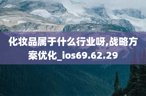 化妆品属于什么行业呀,战略方案优化_ios69.62.29