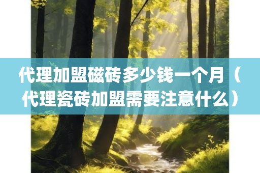 代理加盟磁砖多少钱一个月（代理瓷砖加盟需要注意什么）