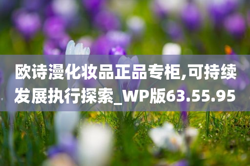 欧诗漫化妆品正品专柜,可持续发展执行探索_WP版63.55.95