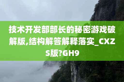 技术开发部部长的秘密游戏破解版,结构解答解释落实_CXZS版?GH9