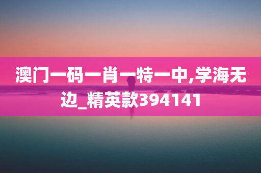 澳门一码一肖一特一中,学海无边_精英款394141