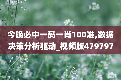 今晚必中一码一肖100准,数据决策分析驱动_视频版479797