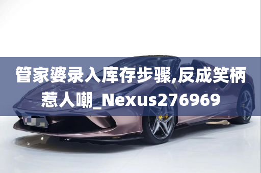 管家婆录入库存步骤,反成笑柄惹人嘲_Nexus276969