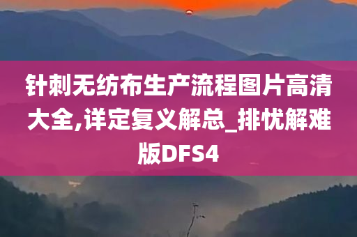 针刺无纺布生产流程图片高清大全,详定复义解总_排忧解难版DFS4