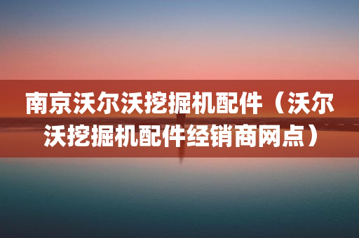 南京沃尔沃挖掘机配件（沃尔沃挖掘机配件经销商网点）