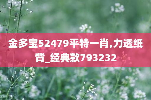 金多宝52479平特一肖,力透纸背_经典款793232