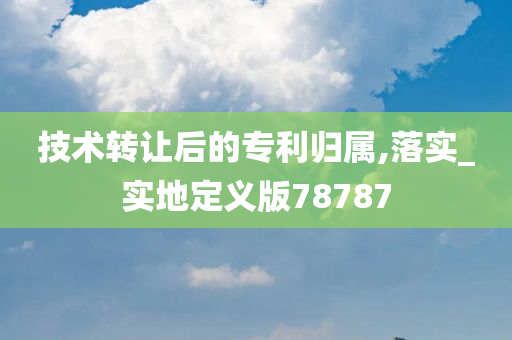 技术转让后的专利归属,落实_实地定义版78787