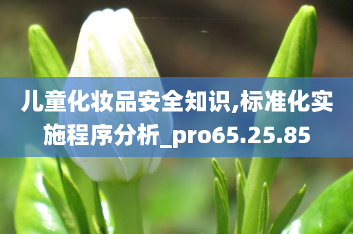 儿童化妆品安全知识,标准化实施程序分析_pro65.25.85