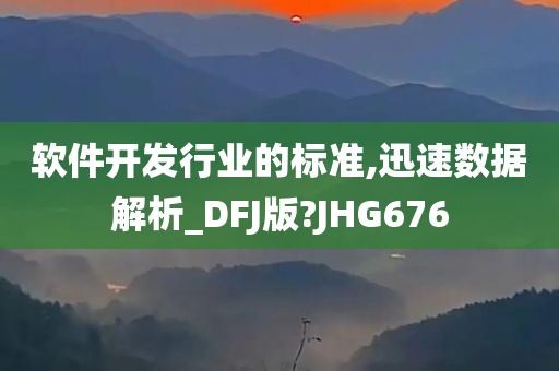 软件开发行业的标准,迅速数据解析_DFJ版?JHG676