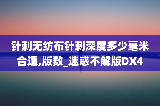 针刺无纺布针刺深度多少毫米合适,版数_迷惑不解版DX4