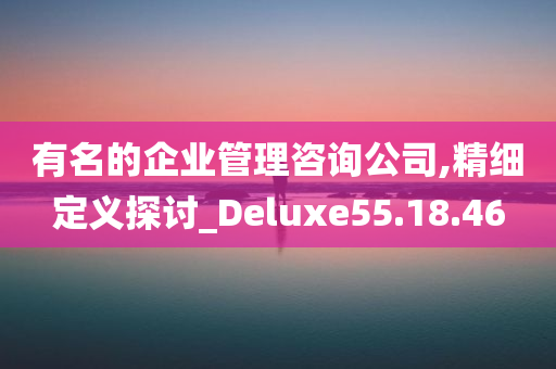 有名的企业管理咨询公司,精细定义探讨_Deluxe55.18.46