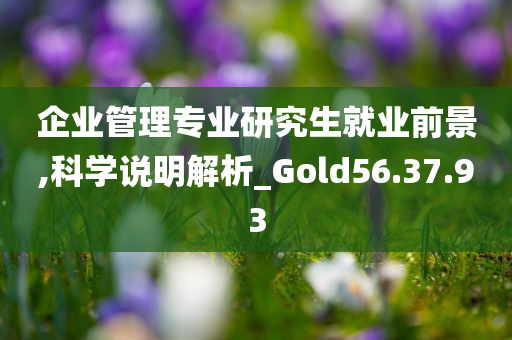 企业管理专业研究生就业前景,科学说明解析_Gold56.37.93