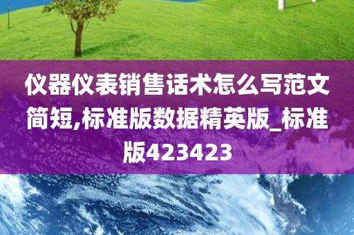 仪器仪表销售话术怎么写范文简短,标准版数据精英版_标准版423423