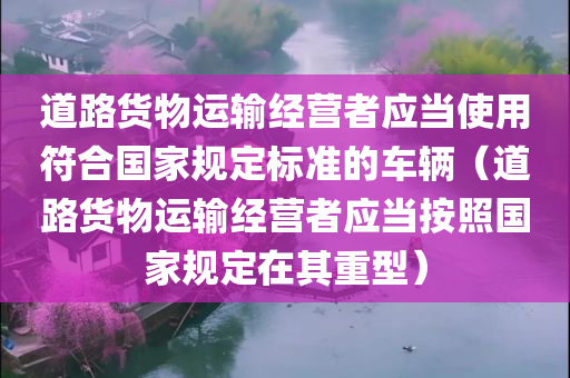 道路货物运输经营者应当使用符合国家规定标准的车辆（道路货物运输经营者应当按照国家规定在其重型）