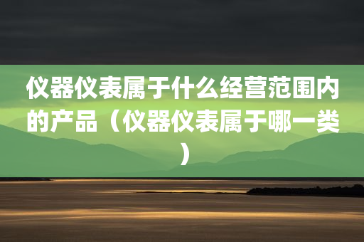 仪器仪表属于什么经营范围内的产品（仪器仪表属于哪一类）