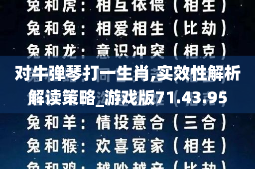 对牛弹琴打一生肖,实效性解析解读策略_游戏版71.43.95