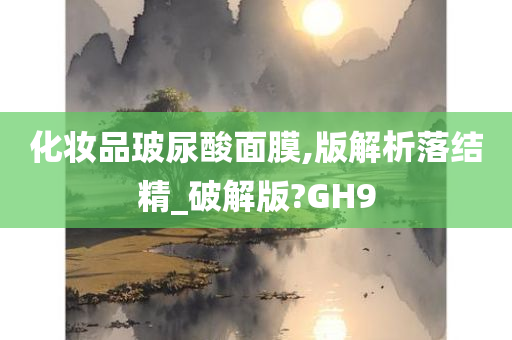 化妆品玻尿酸面膜,版解析落结精_破解版?GH9