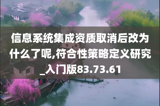 信息系统集成资质取消后改为什么了呢,符合性策略定义研究_入门版83.73.61