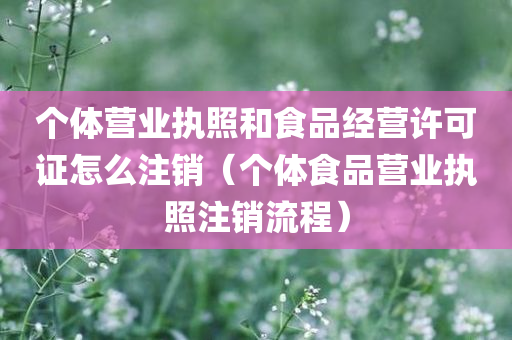 个体营业执照和食品经营许可证怎么注销（个体食品营业执照注销流程）