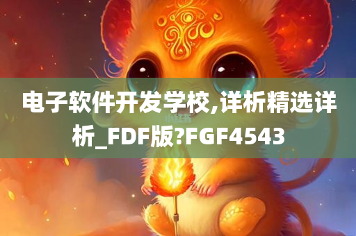 电子软件开发学校,详析精选详析_FDF版?FGF4543