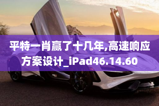 平特一肖赢了十几年,高速响应方案设计_iPad46.14.60