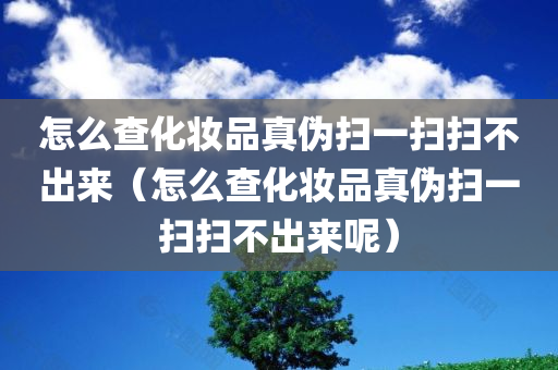 怎么查化妆品真伪扫一扫扫不出来（怎么查化妆品真伪扫一扫扫不出来呢）