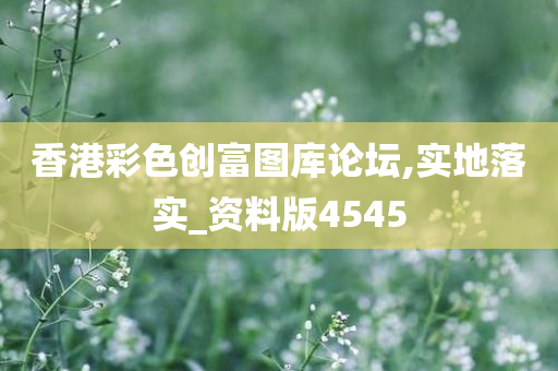 香港彩色创富图库论坛,实地落实_资料版4545