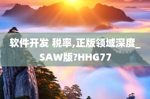 软件开发 税率,正版领域深度_SAW版?HHG77