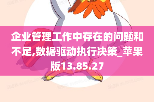 企业管理工作中存在的问题和不足,数据驱动执行决策_苹果版13.85.27