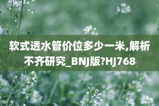 软式透水管价位多少一米,解析不齐研究_BNJ版?HJ768