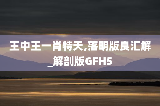 王中王一肖特天,落明版良汇解_解剖版GFH5