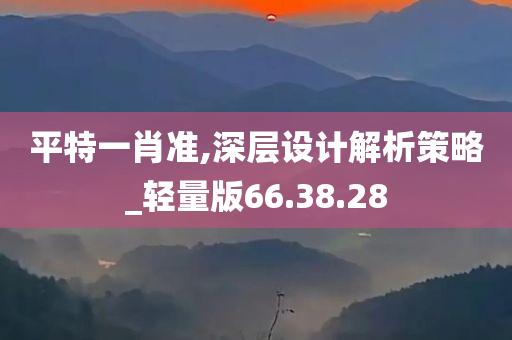 平特一肖准,深层设计解析策略_轻量版66.38.28