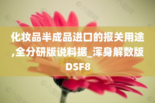 化妆品半成品进口的报关用途,全分研版说料据_浑身解数版DSF8