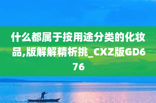 什么都属于按用途分类的化妆品,版解解精析挑_CXZ版GD676