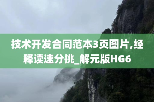 技术开发合同范本3页图片,经释读速分挑_解元版HG6