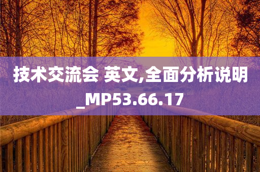 技术交流会 英文,全面分析说明_MP53.66.17