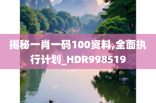 揭秘一肖一码100资料,全面执行计划_HDR998519