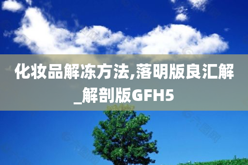 化妆品解冻方法,落明版良汇解_解剖版GFH5