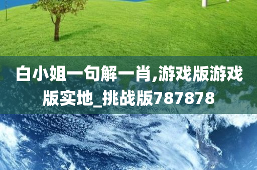 白小姐一句解一肖,游戏版游戏版实地_挑战版787878