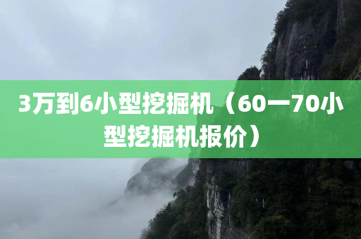 3万到6小型挖掘机（60一70小型挖掘机报价）