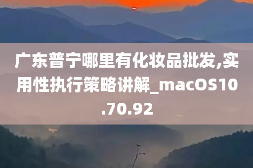 广东普宁哪里有化妆品批发,实用性执行策略讲解_macOS10.70.92