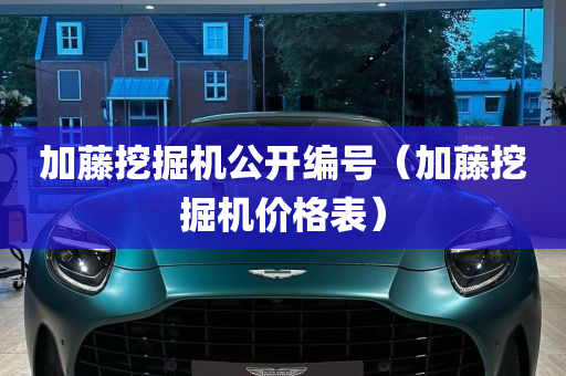 加藤挖掘机公开编号（加藤挖掘机价格表）