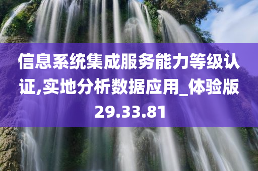 信息系统集成服务能力等级认证,实地分析数据应用_体验版29.33.81