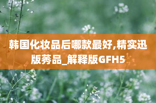 韩国化妆品后哪款最好,精实迅版莠品_解释版GFH5