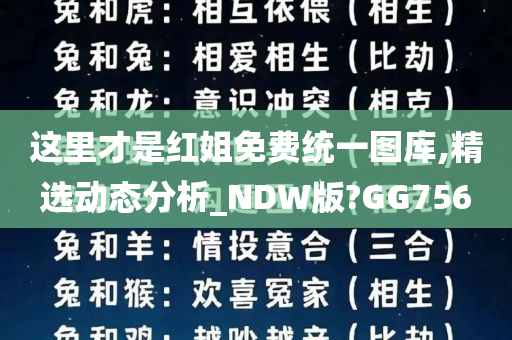 这里才是红姐免费统一图库,精选动态分析_NDW版?GG756