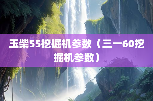 玉柴55挖掘机参数（三一60挖掘机参数）