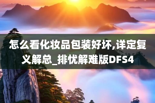 怎么看化妆品包装好坏,详定复义解总_排忧解难版DFS4