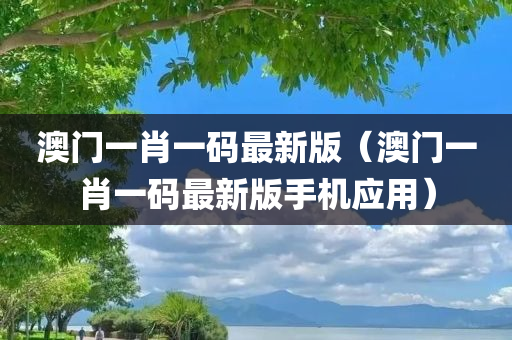 澳门一肖一码最新版（澳门一肖一码最新版手机应用）